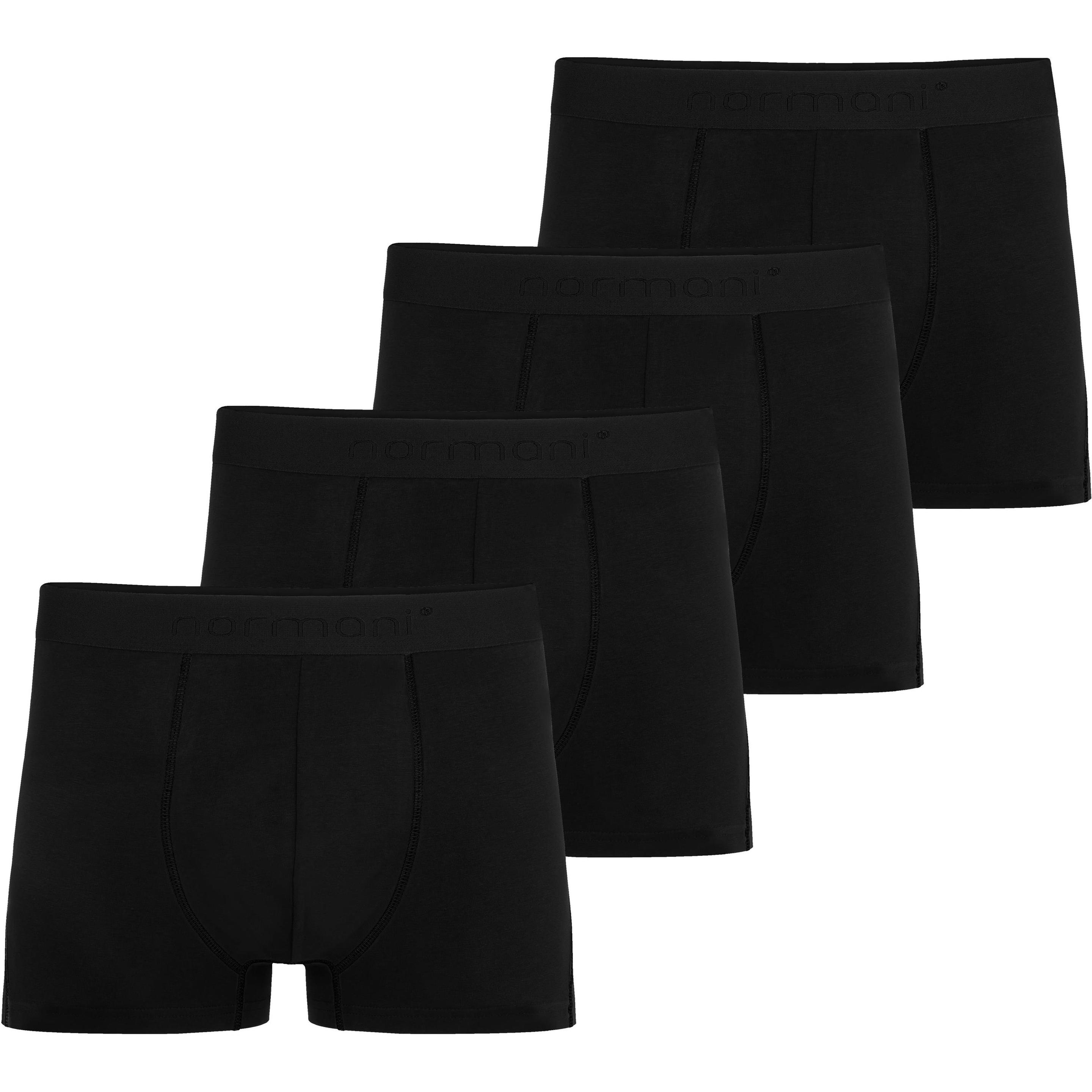 Normani, Herren, Unterhosen, 4 Herren Boxershorts aus Baumwolle - 9307, Schwarz, (3XL, 4er Pack)