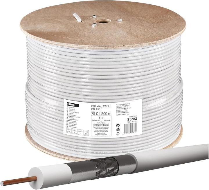Image du produit Emos Câble coaxial CB135, 500m (Câble d'antenne)