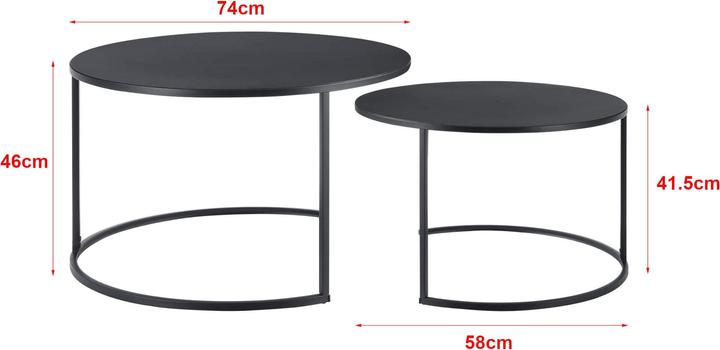 Actual product image En.Casa Korenica (Ø 74 x 46 cm, Ø 58 x 41.5 cm)