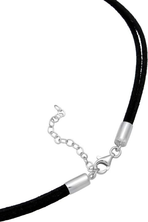 Produktbild Elli Halskette Choker Herz Velourband Schwarz 925 Silber (Kunstleder, 925er Sterling Silber, Keine Stein, 32 cm)