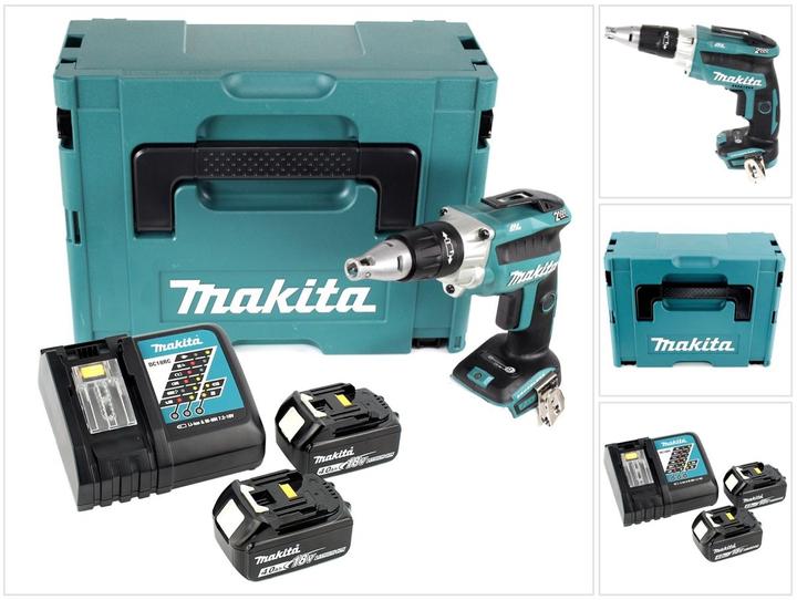 Immagine prodotto Makita DFS 250 RMJ Avvitatore per cartongesso a batteria 18V / brushless in valigetta Makpac + 2x B (Batteria ricaricabile)