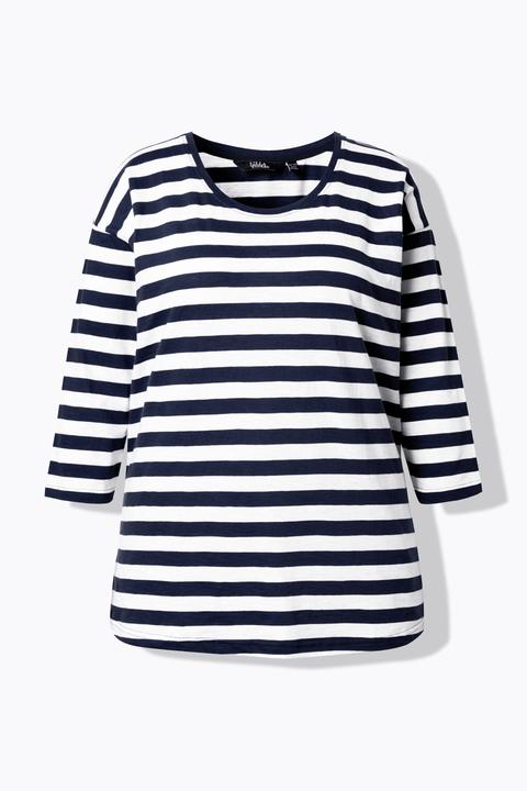 Produktbild Ulla Popken Shirt, Ringel, Oversized, Rundhals, Langarm (60)