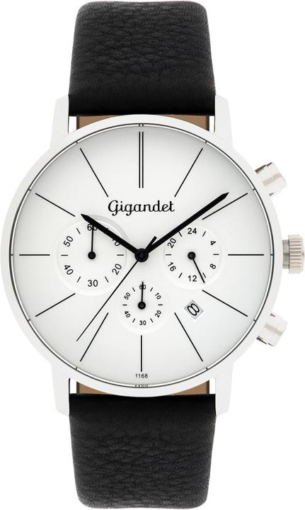Gigandet Chronographe d'affaires élégant, étanche 30 m, affichage 24 h, date, mouvement quartz japonais