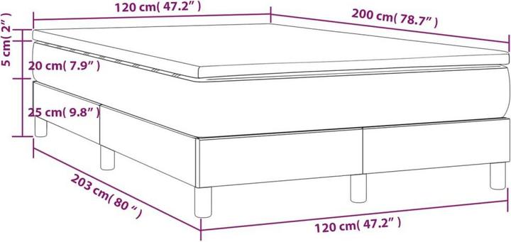 Immagine prodotto vidaXL Boxspringbett (120 x 200 cm)