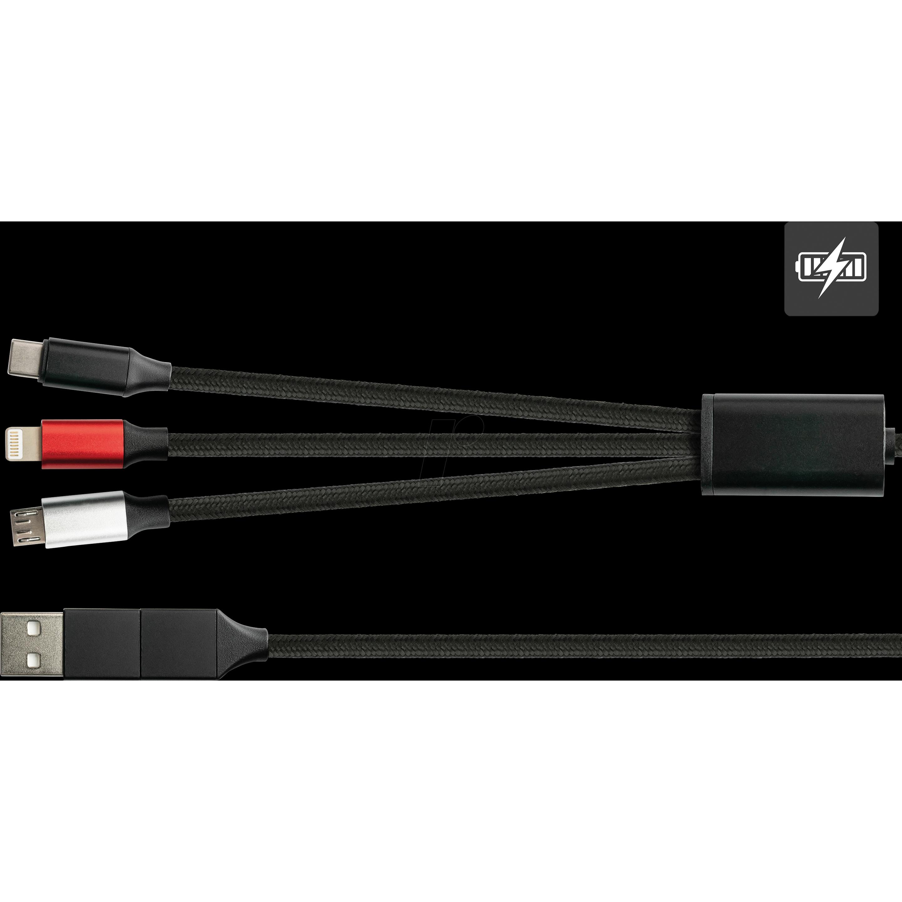 Python 1.20m USB 6-in-1 Ladekabel USB-A und USB-C an Micro B (1.20 m, USB 3.2 Gen 1), USB Kabel