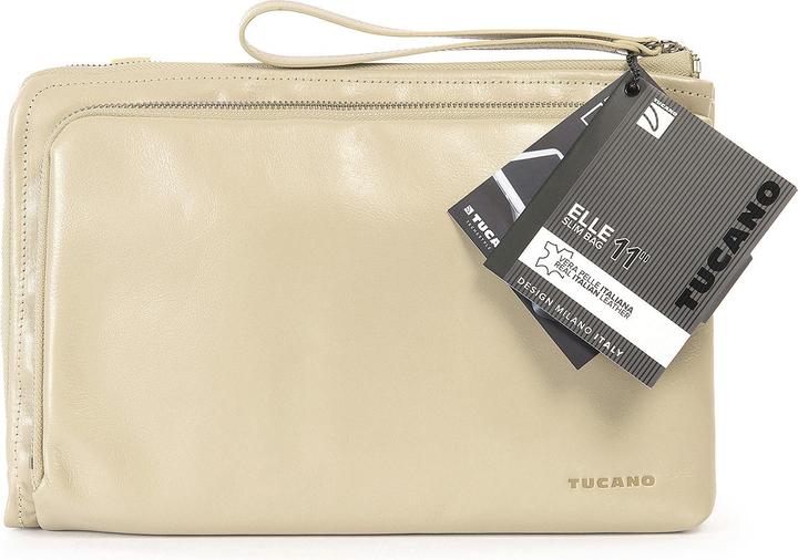 Immagine prodotto Tucano Elle, borsa per notebook da donna in pelle per dispositivi da 11 pollici, AVORIO