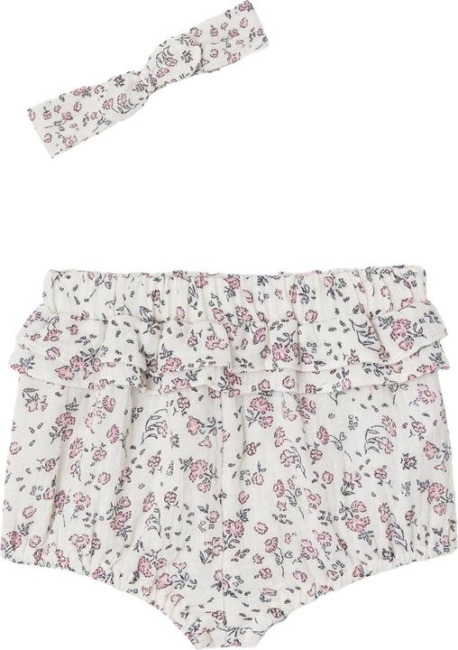 Produktbild Vertbaudet Mädchen Baby-Set: Shorts & Haarband mit Blumenmuster (62)
