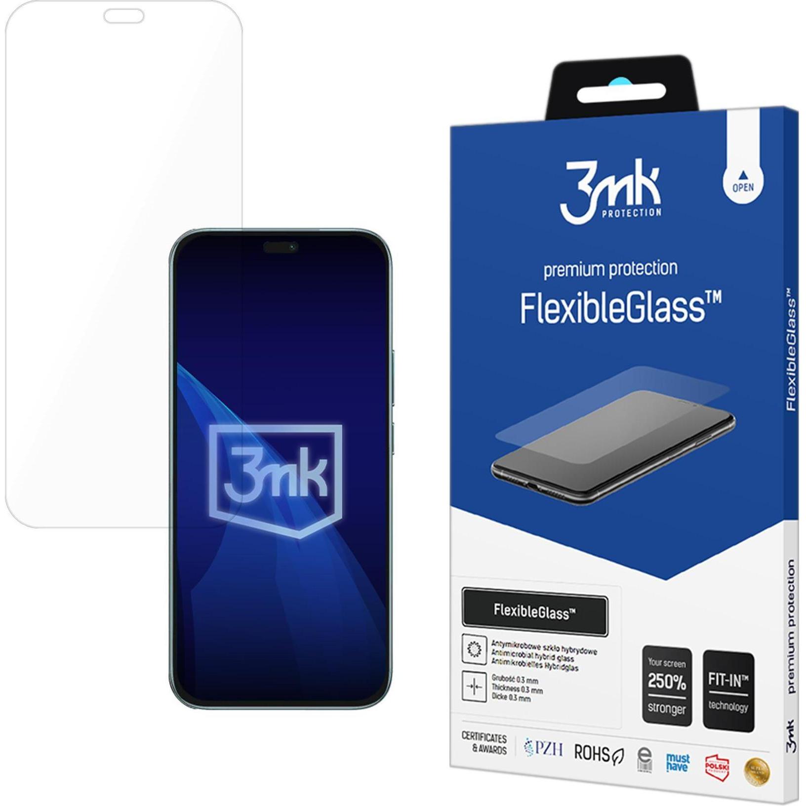 3MK Hybrid glass FlexibleGlassâ¢ for Honor X8c (1 pz., Honor X8), Pellicola protettiva smartphone, Trasparente