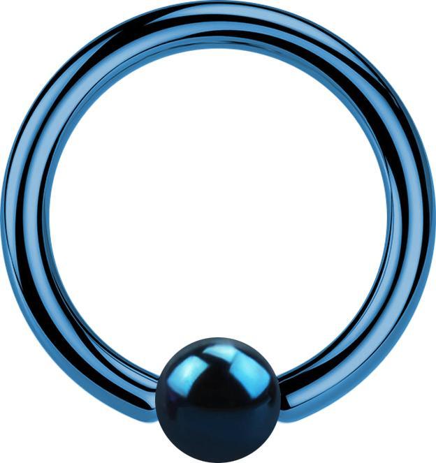 Actual product image Star Piercing Ball Closure Ring dark blue (without brass, Titanium G23)