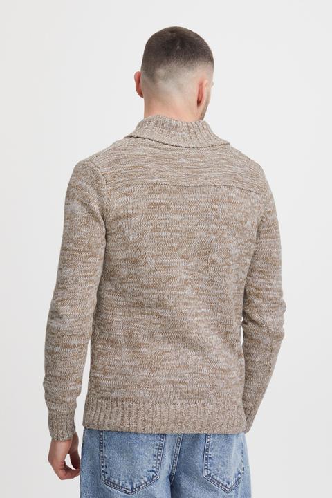 Actual product image Solid Phil Men's Jumper Chunky Knit Pullover With Shawl Collar Made Of 100% Cotton (XL)