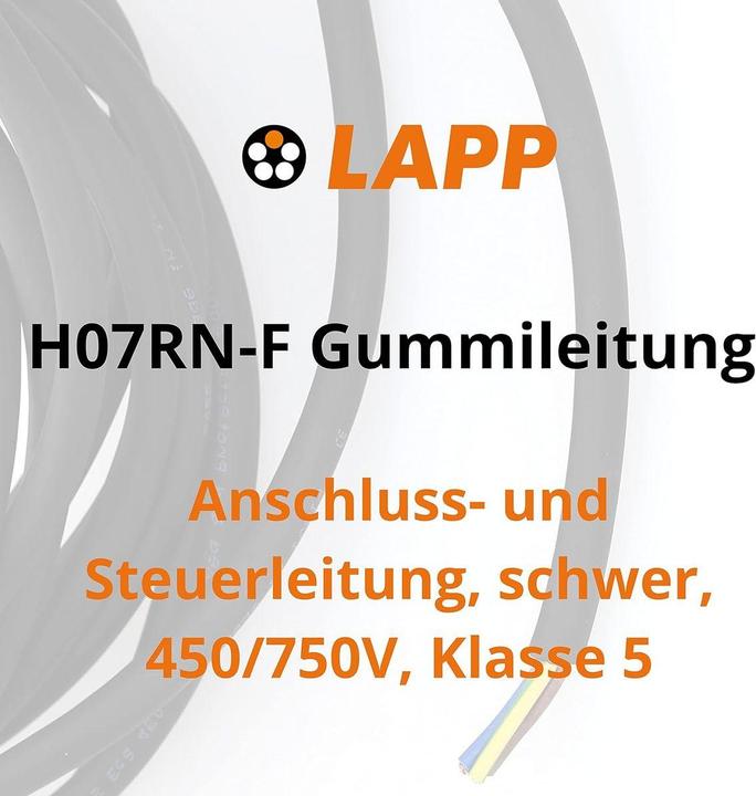 Produktbild Lapp 10 Meter 1600118 H07RN-F 3x2,5 mm² Gummileitung flexibel mit Schutzleiter I UV-resistentes Kabe (10 m)