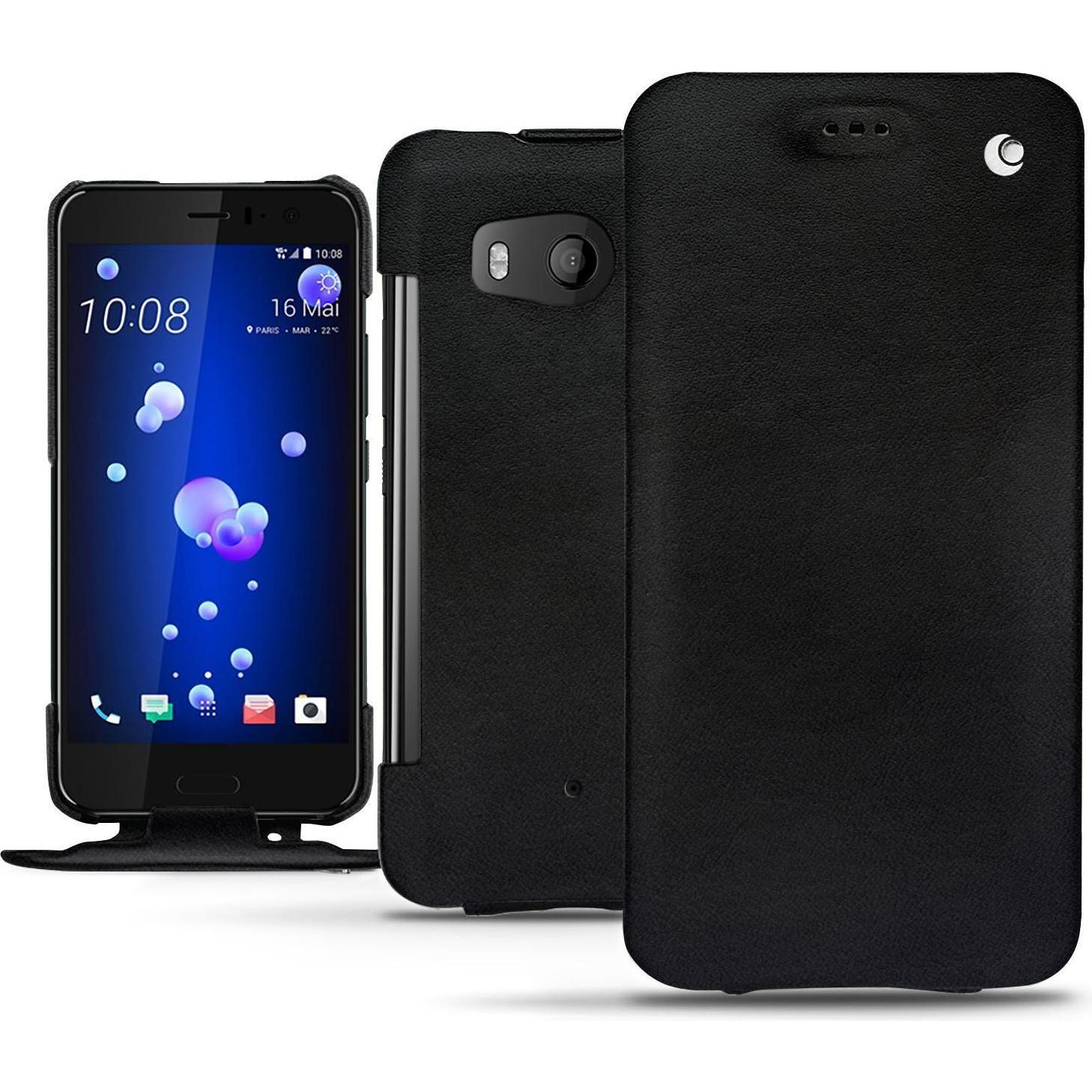 Thumbnail - Noreve Lederschutzhülle vertikal (HTC U11), Smartphone Hülle, Schwarz