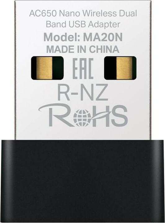TP-Link Mercusys MA20N WiFi USB Netwerkkaart, AC650 Nano Kaart, Dual Band, USB 2.0, WPA3, Plug & Pl (USB 2.0)