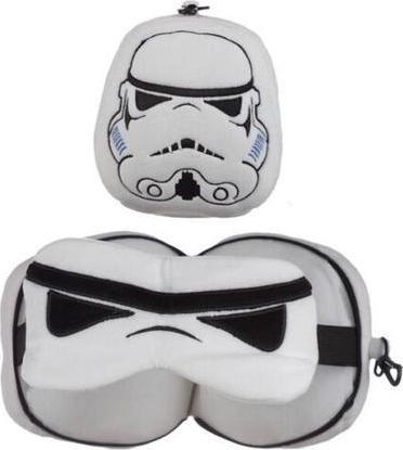 Immagine prodotto Puckator Relaxeazzz Plush The Original Stormtrooper Cuscino da viaggio rotondo e maschera per gli occhi (Cuscino per testa e collo)