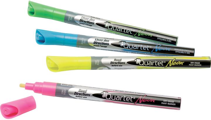 Image du produit Nobo Marqueur pour tableau blanc Neon rond med 4 pcs ass. farver (4 x)