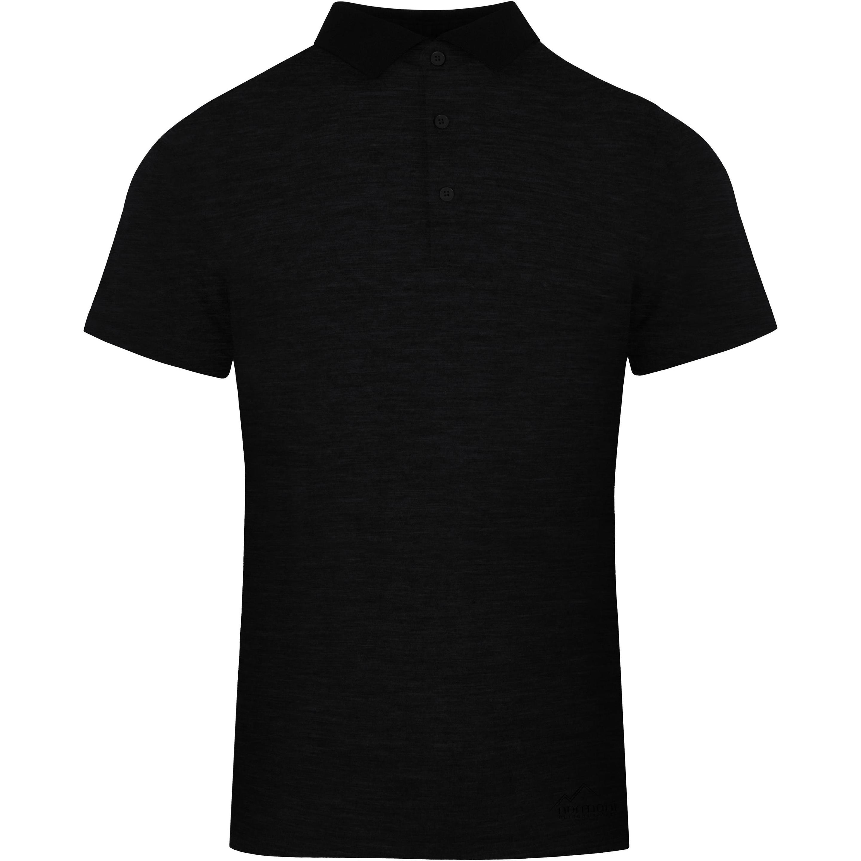 Normani, Herren, Shirt, Herren Merino Polo-Shirt „Nowra“ - 9235, Schwarz, (3XL)
