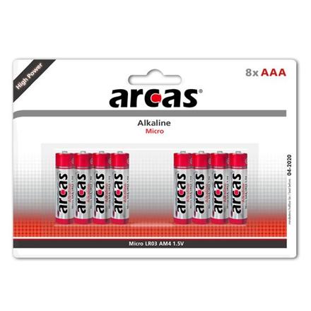 Actual product image Arcas Alkaline 1.5V LR03/AAA, 8(4+4) pack (8 pcs., AAA)