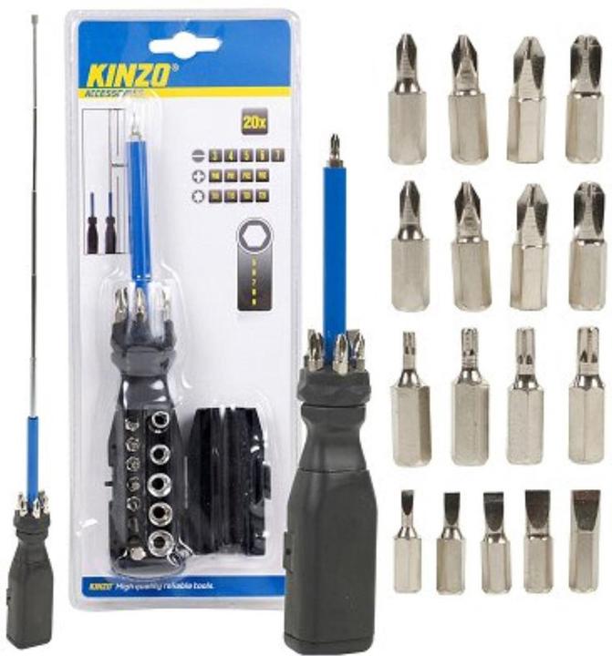 Productafbeelding Kinzo Schraubendreher mit Bit-Set (Schroeven met sleufkop, Phillipps kruissleuf (PH), Zeshoekig)