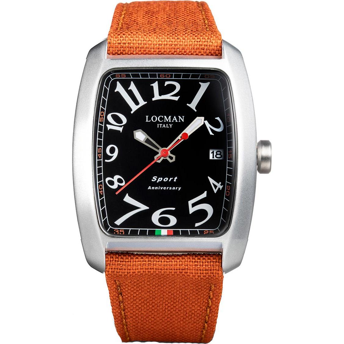 Locman, Armbanduhr, Italy Herrenuhr Sport Anniversary orange/schwarz Ref. 0471, Orange, (Analoguhr, 37 mm)