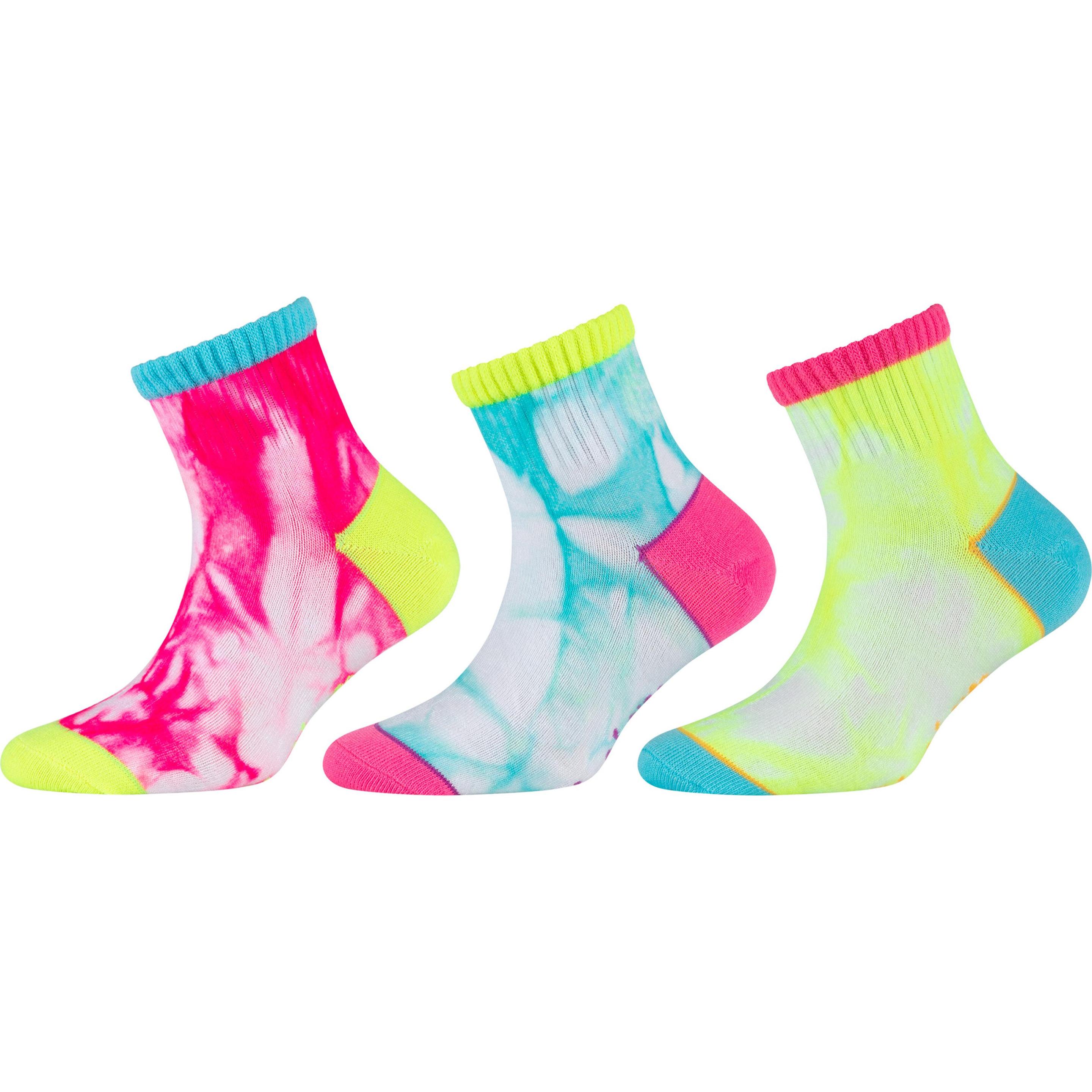 Skechers, Herren, Socken, 3PPK Girls Casual Fancy Tie Die Socks SK41076-1001 -, Weiss, (31, 34)