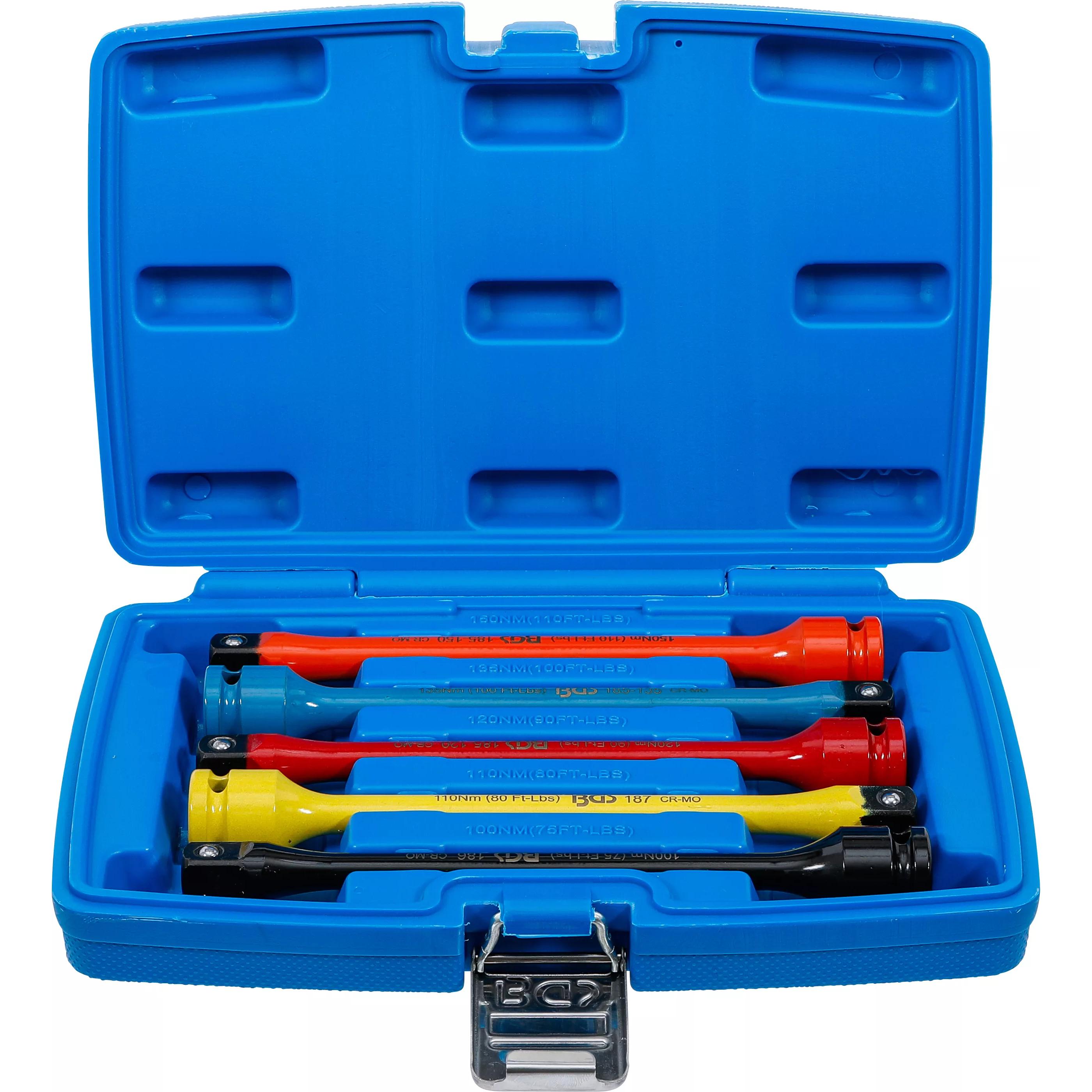 BGS, Chiave dinamometrica, Set di barre di torsione 12,5 mm (1/2") 100 - 150 Nm 5 pz. (1/2", 100 Nm, 150 Nm)