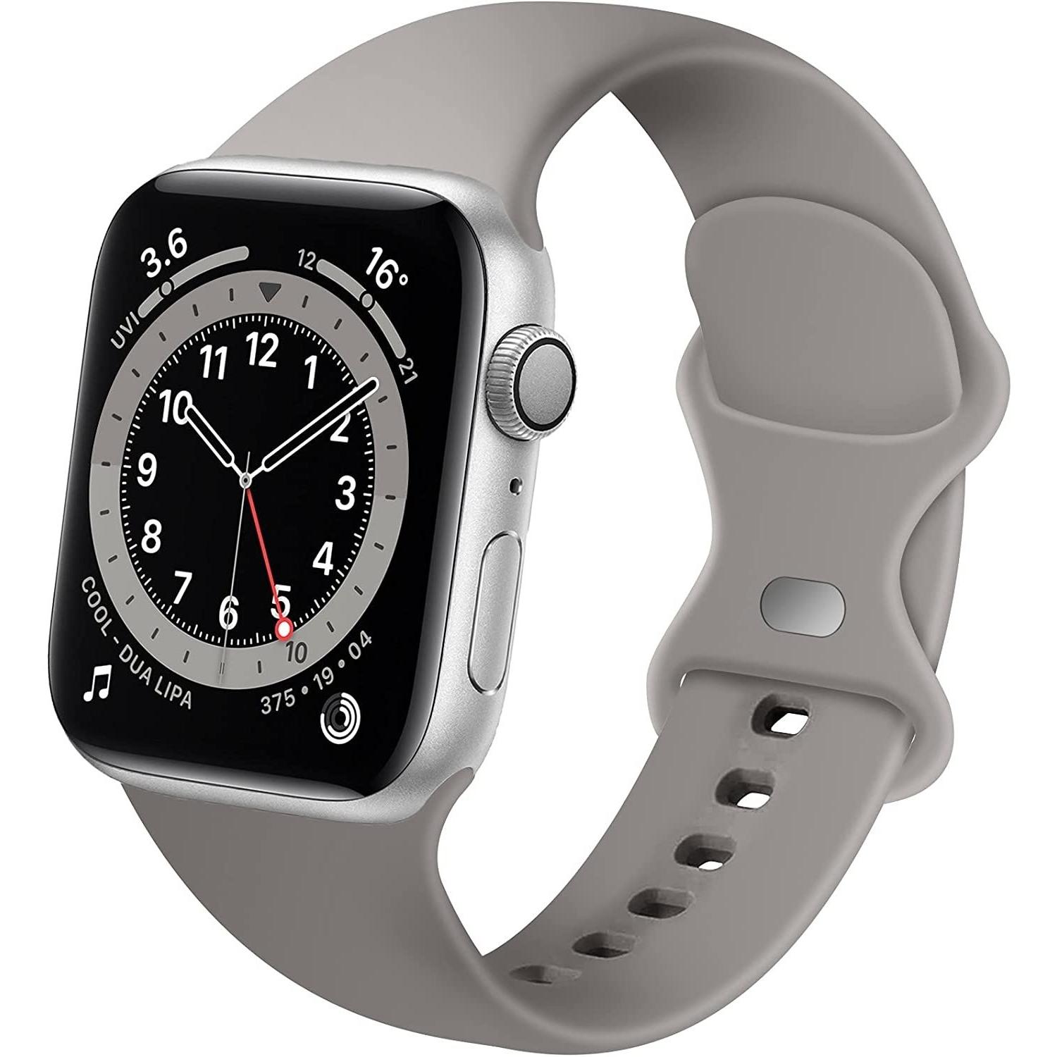 Strap-it Armband (Silikon, Apple Watch), Uhrenarmband, Grau