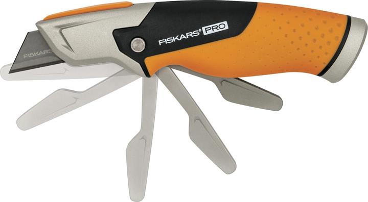 Actual product image Fiskars Utility knife with fixed blade, length 18.2 cm, Stainless steel/plastic, Black (Cutters)