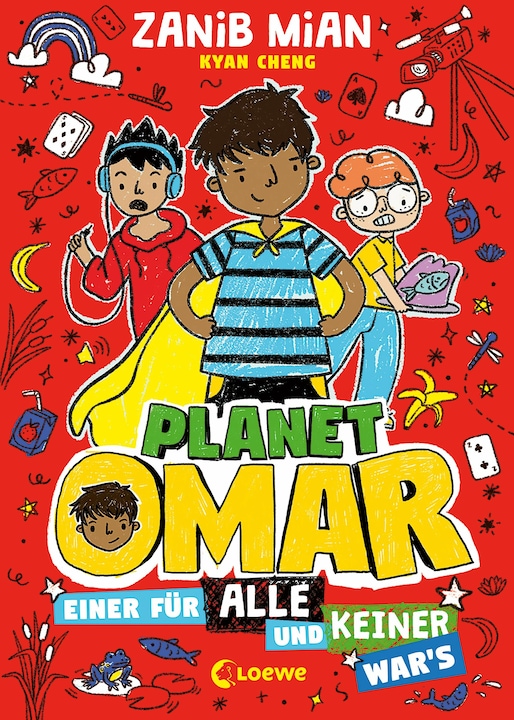 Productafbeelding Planet Omar (Band 4) - Einer für alle und keiner war's (Duits, Zanib Mian, Ann Heerlijk, Kyan Cheng, Loewe kinderboeken, 2022)