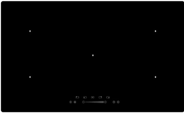 Exquisit EKI901-2 - Inductiekookplaat - 86cm - 5 zones - 9 positions - Touch Boost - Timer - Zwart - Inbouw (86 cm, Induction hob)