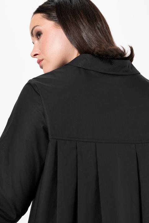 Actual product image Ulla Popken Paper Touch Long Sleeve Button Down Tunic Blouse (50, 52)