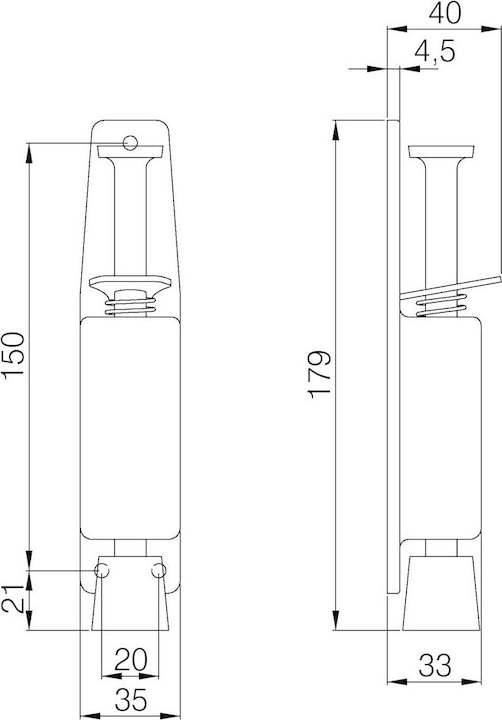 Actual product image Deni Matt stainless steel door retainer