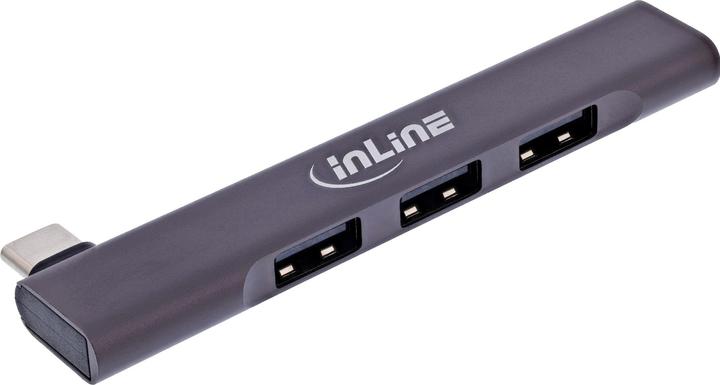 Actual product image InLine Slim USB-C hub, 4-port, USB 3.0 + 3x USB 2.0, slim design (USB-C, 4 Ports)