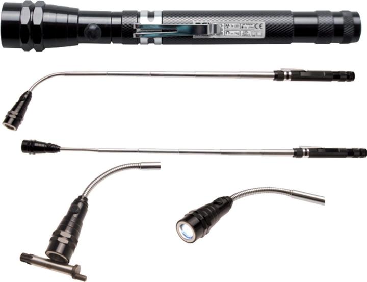 Actual product image BGS Extendable LED Flashlight with Magnetic Pick Up Tool "2-IN-1"