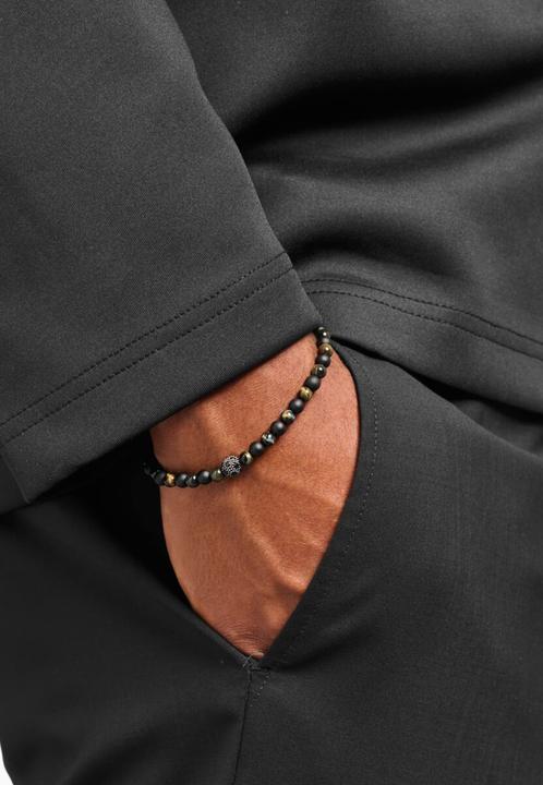 Immagine prodotto Thomas Sabo Bracciale talismano energia positiva ossidiana e occhio di tigre (19 cm, Annerito, Argento 925 riciclato)