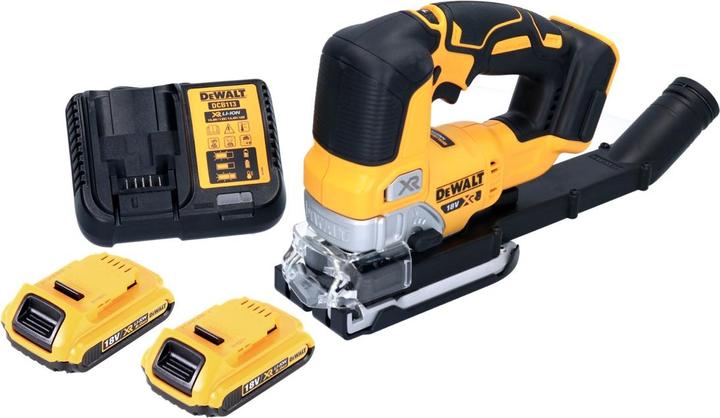 Actual product image DeWalt DCS 334 D2 Battery Pendulum Jigsaw 18 V Brushless + 2x Battery 2.0 Ah + Charger