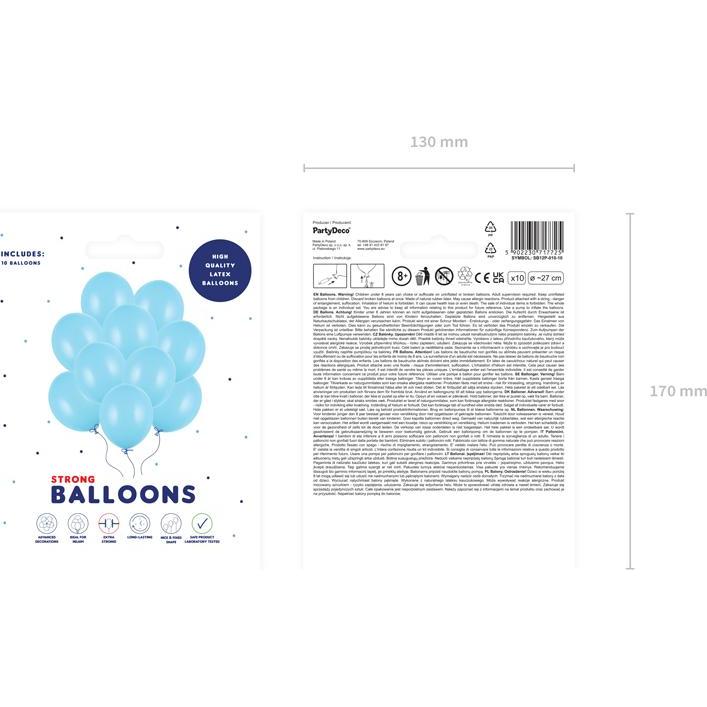 Thumbnail - Partydeco Strong Balloons 27cm, Pastel Baby Blue (1 pkt / 10 pc.)