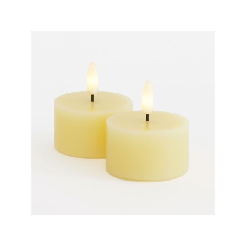 Sirius, Candela a LED, Lampa stołowa Sille Świeczki tealight 2 szt. zestaw Ø6xH3,4cm Giallo pallido (2x)