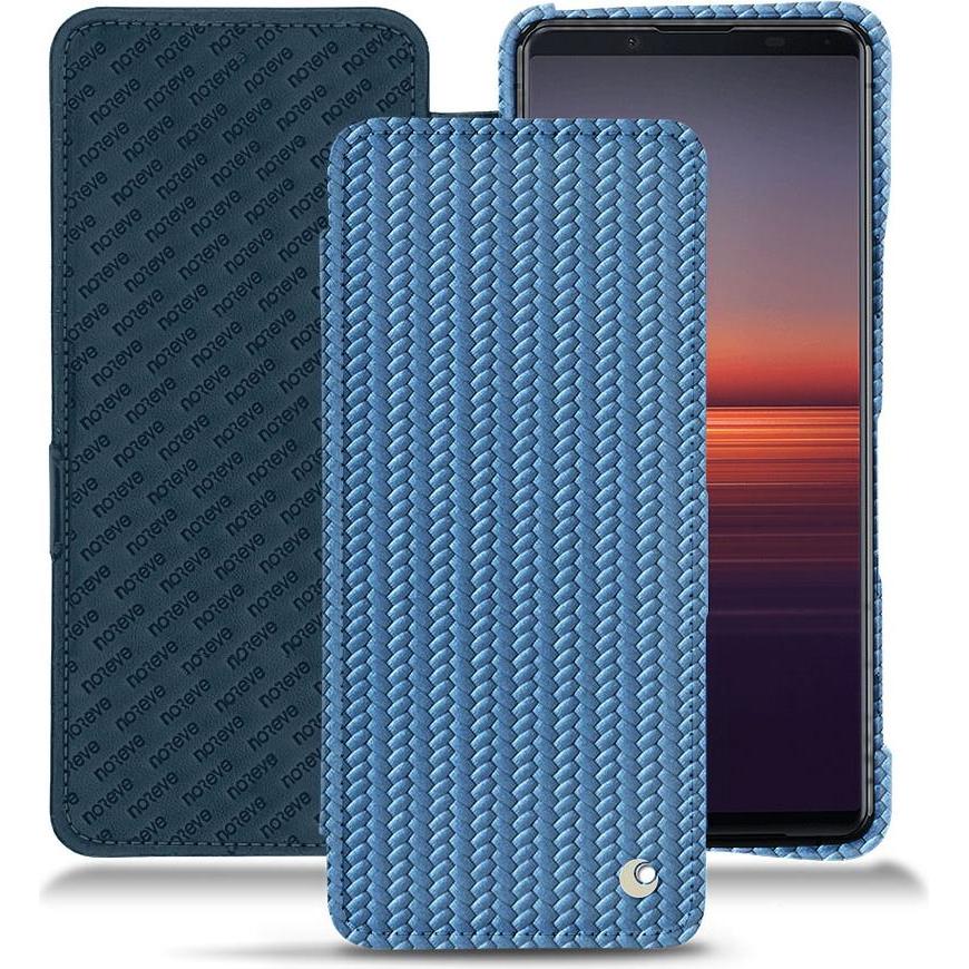 Noreve Lederschutzhülle horizontal (Sony Xperia 5 II), Smartphone Hülle, Blau