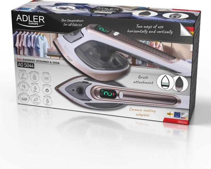 Image du produit Adler Parownica do ubrań & żelazko 2 w 1 (1400 W, 25 g/min)