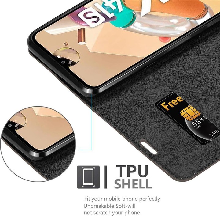 Actual product image Cadorabo Book Invisible Magnet Cover (LG KQ51)