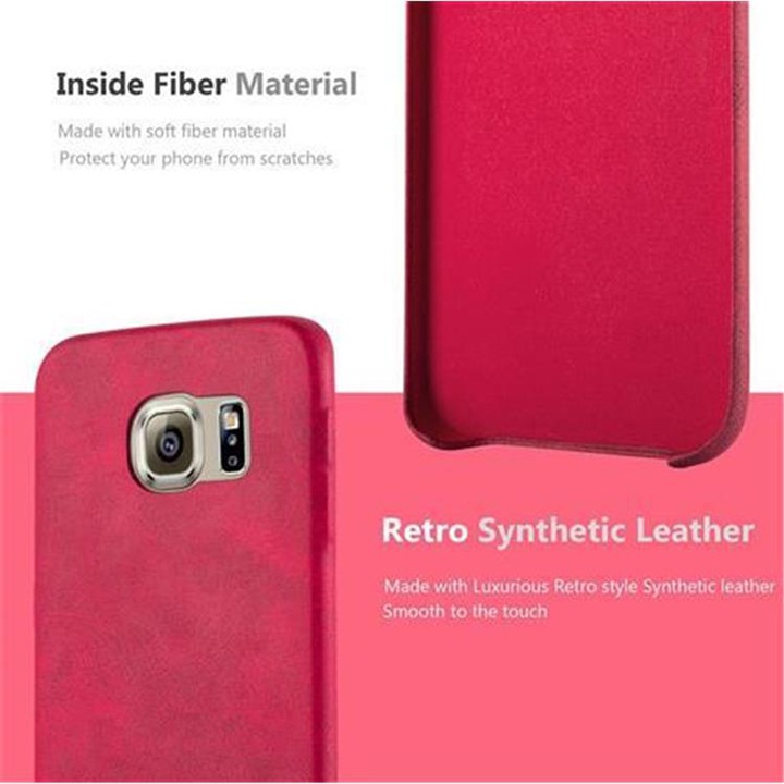 Actual product image Cadorabo Hard cover faux leather with texture (Samsung Galaxy S6 Edge)