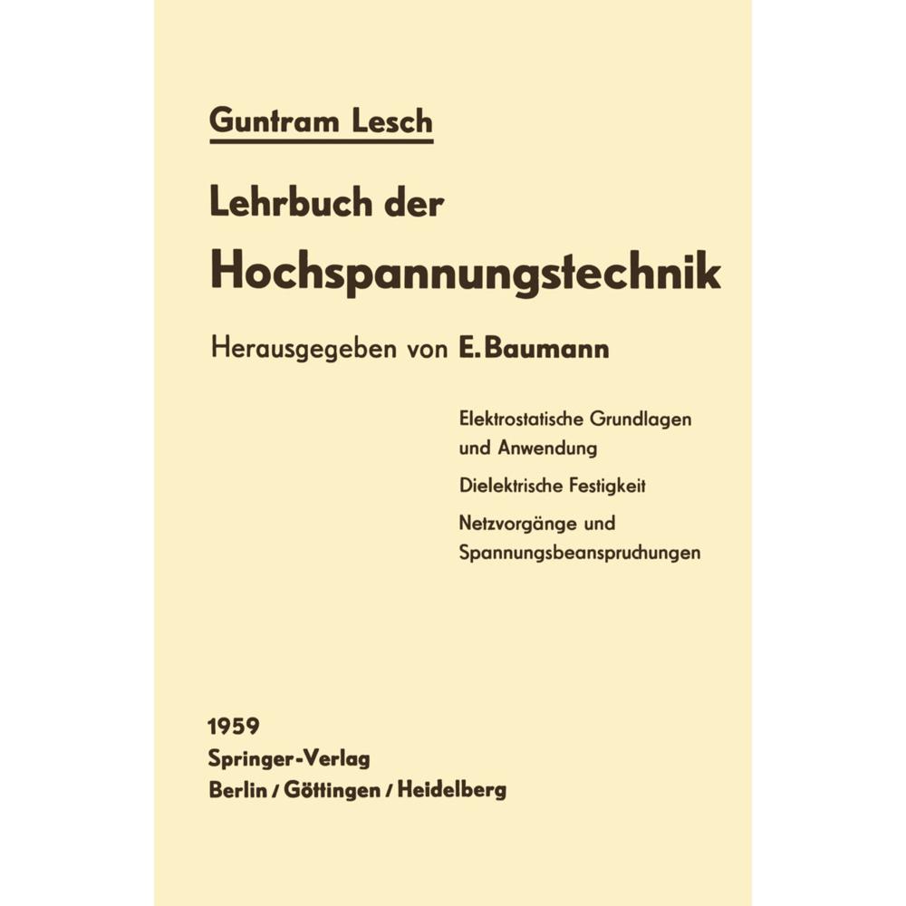 Lehrbuch der Hochspannungstechnik, Fachbücher