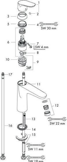 Actual product image hansgrohe Focus single-lever basin mixer 100 without pop-up waste
