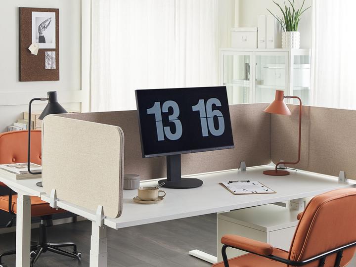 Produktbild Beliani Schreibtischtrennwand beige 80 x 40 cm WALLY (80 x 40 x 2 cm)