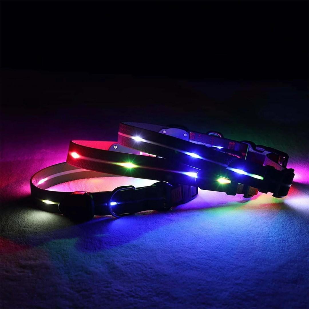 Thumbnail - Media-Tech Farbiges LED-beleuchtetes PVC-Halsband für mittelgrosse und grosse Hunde, grün (Hund, Allgemein), Halsband + ...