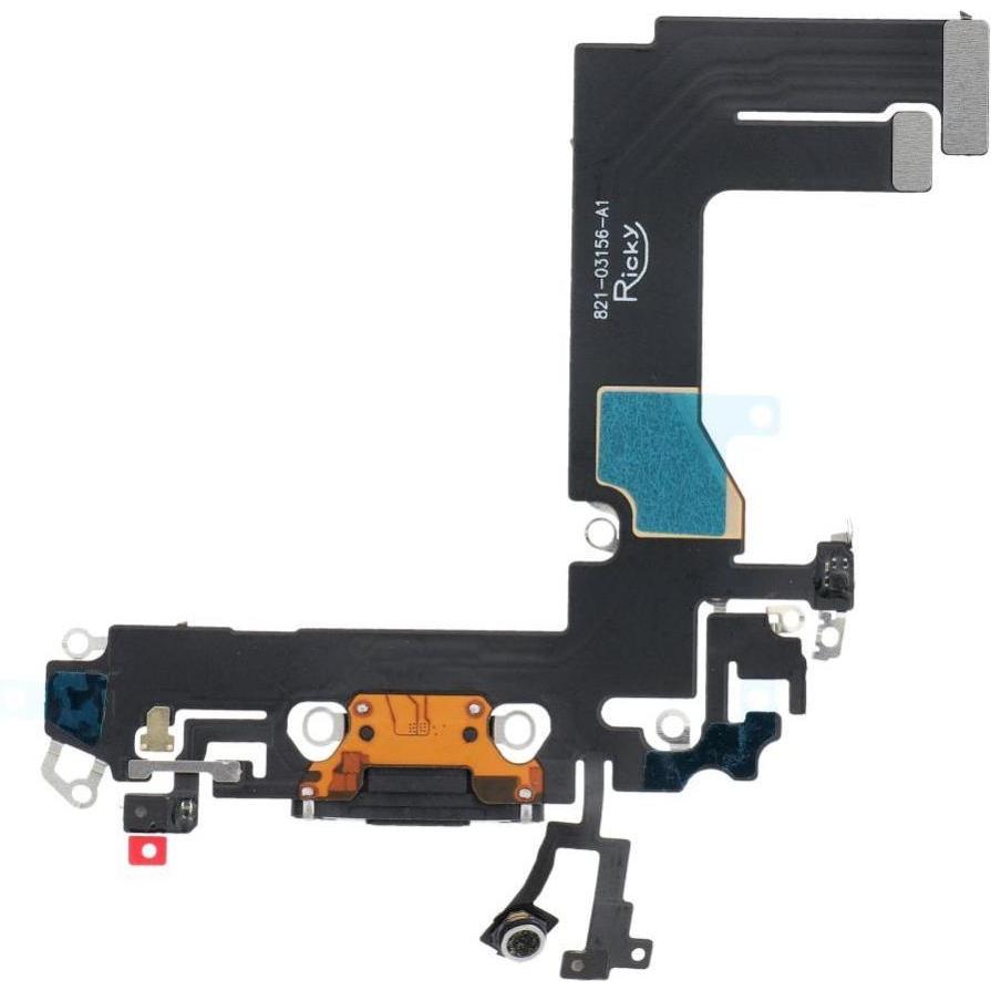 OEM Consumables! Charging flex USB for IPHONE 13 Mini black (pulled) (Apple iPhone 13 mini), Pezzi di ricambio per dispositivi mobili, Nero