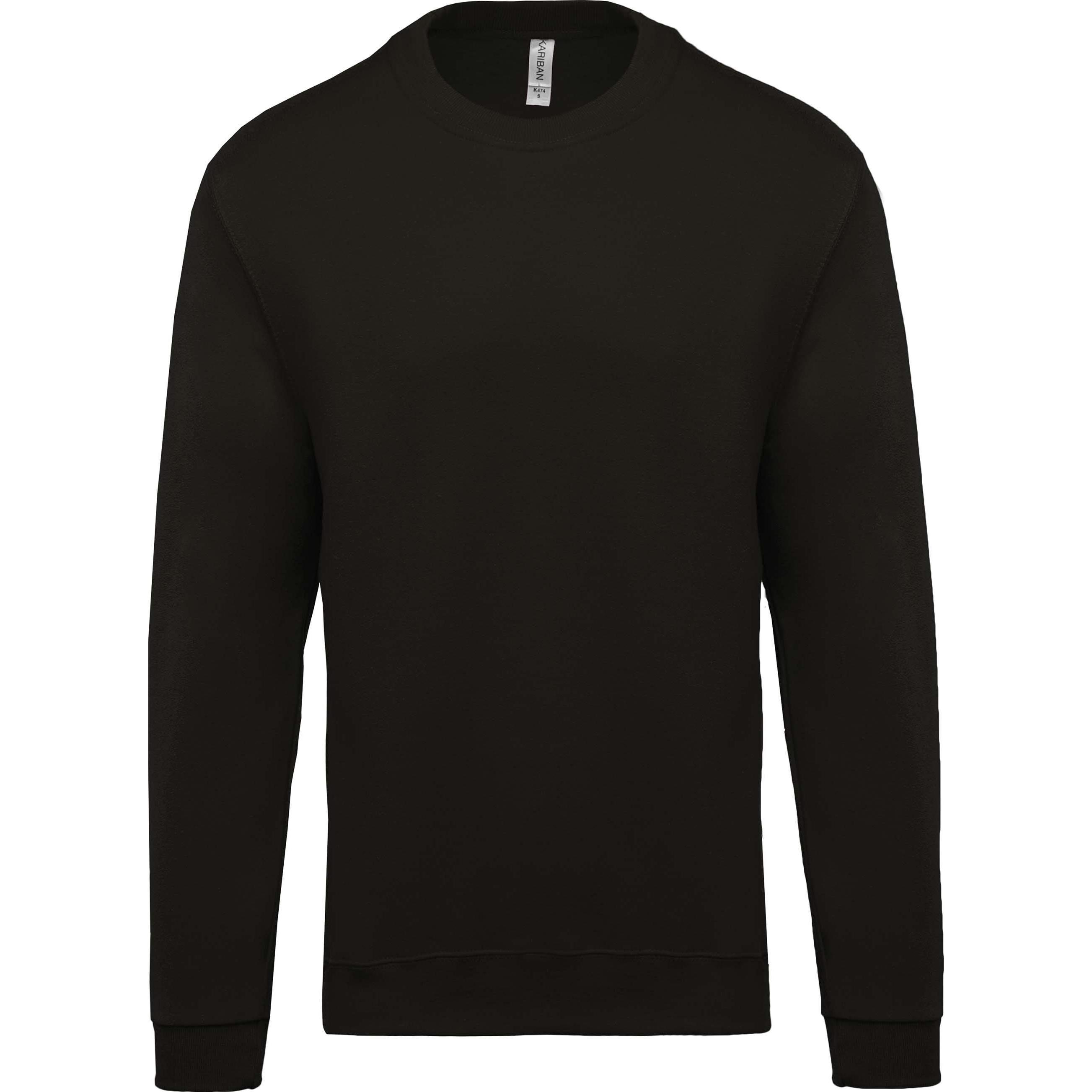 Kariban, Pullover, Col Rond, Schwarz, (4XL)