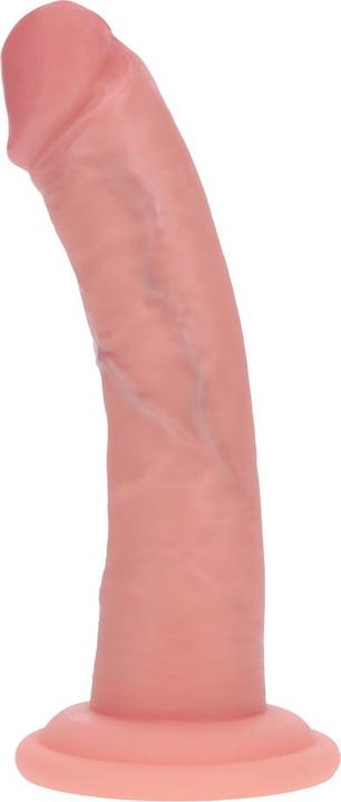 Produktbild RealRock Dual Density Silicone Curved Realistic Vibrating Dildo with Suction Cup - 6 / 15,5 cm - Flesh