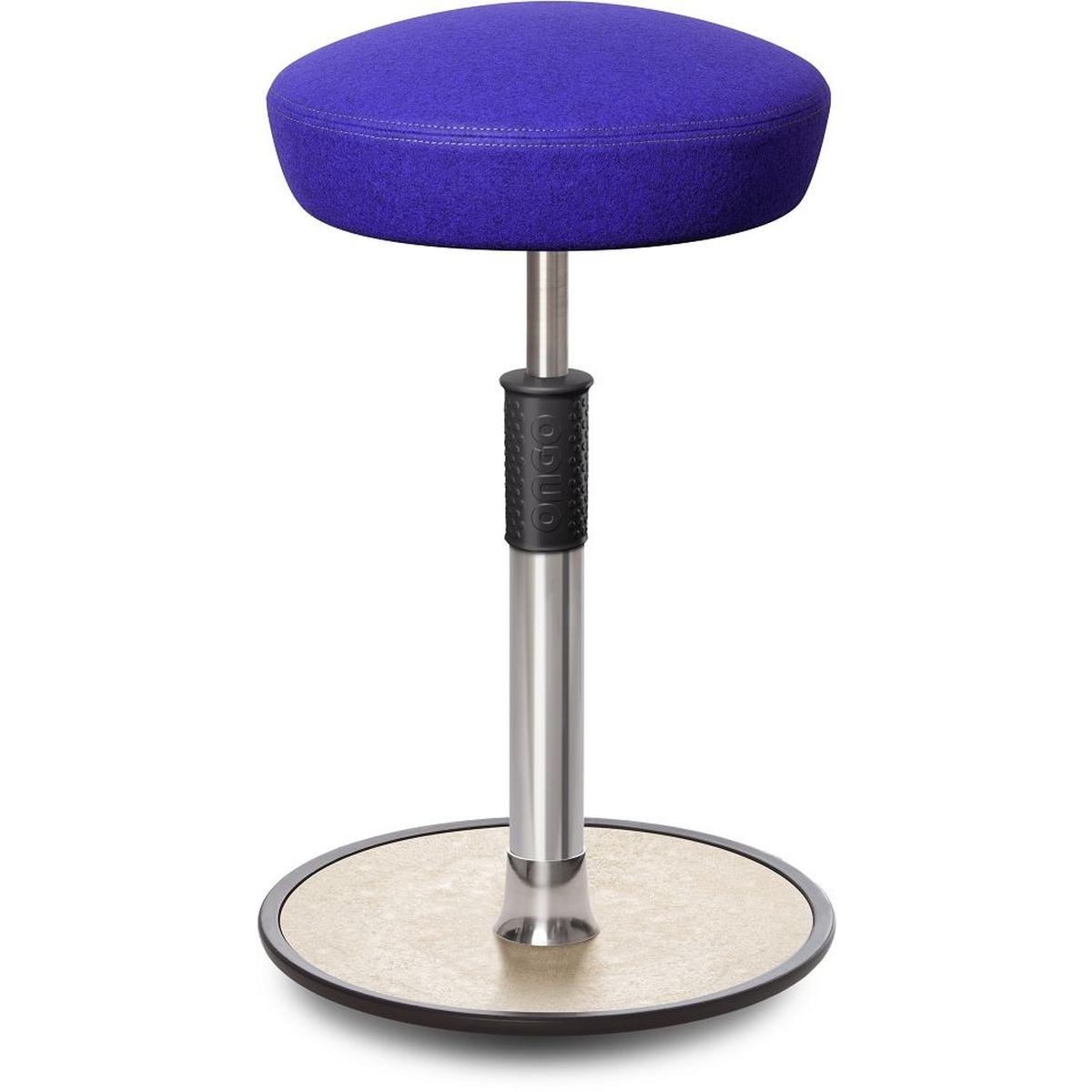 Ongo, Bürostuhl, Sitz- Stehhocker Free Tall Hutsitz kvadrat Divina Mel. Royalblau Chrom /creme