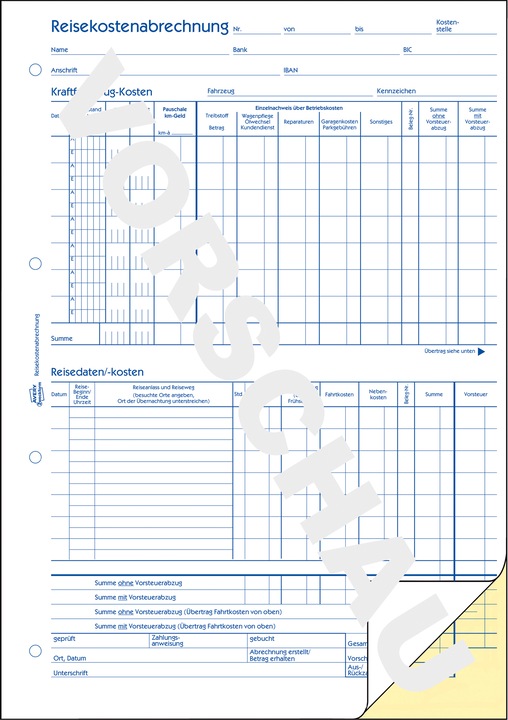 Produktbild Avery Formularbuch "Reisekostenabrechnung", SD, A4 (40 x)
